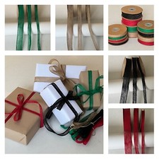 Christmas Jute Ribbon 10/15/25mm Red Natural Green Black Eco Friendly giftwrap