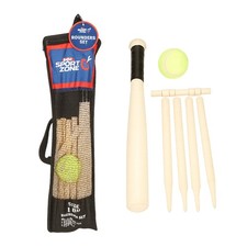A2Z 6 Piece Wooden Rounders Set Outdoor Baseball Bat Active Game With Carry Bag