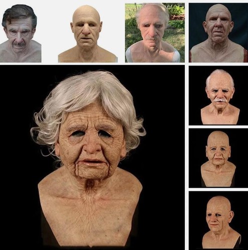 Realistic latex old - man, face