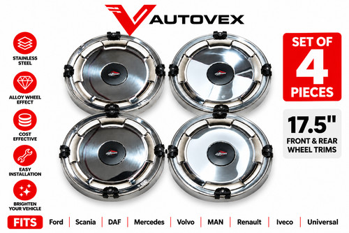 Chrome wheel trims hub - "17.5",