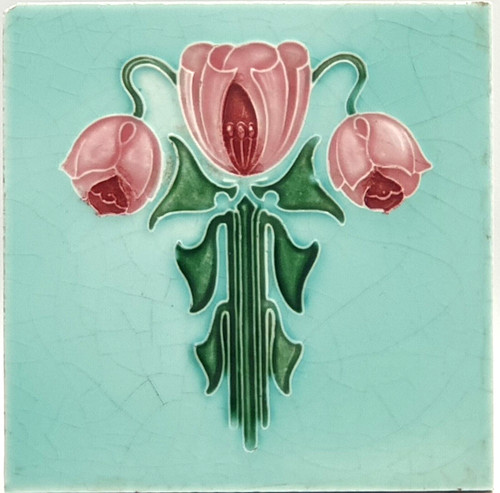 Art deco fireplace - art, floral