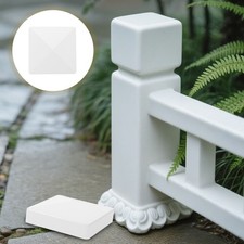 6pcs White Pvc Fence Post Caps Vinyl Pyramid Top Covers For Garden Decorative