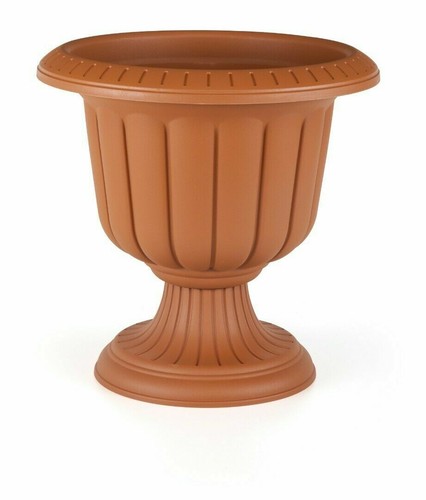 Plastic round garden urn plant - plastic,