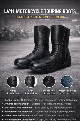 Lv11 motorcycle black - black, leather