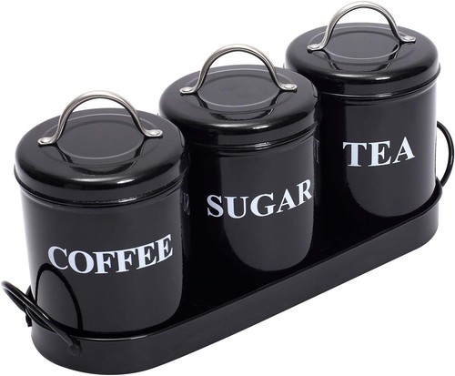Tea coffee sugar canisters 3 - tea,