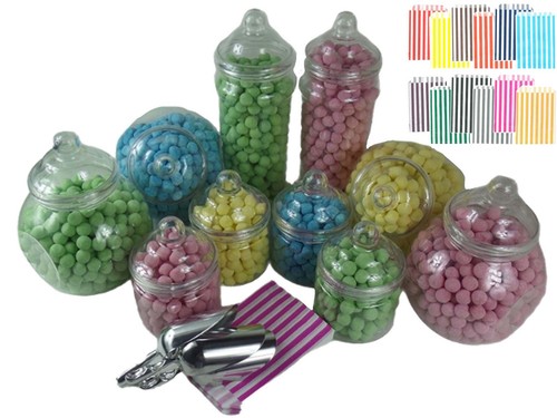 Large plastic sweet - sweet, jars