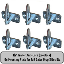 Antiluce Fastener on Plate 19mm Drop Catch Trailer Tailgate Lock Tipper x 6