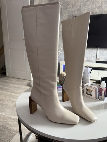 Mango leather high heel boots - high,