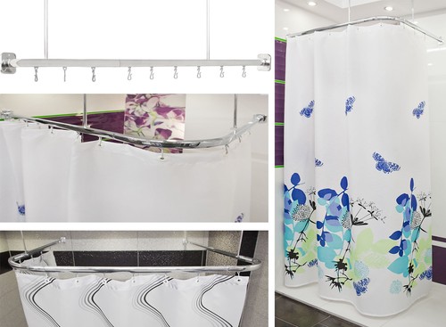 Corner shower curtain rail - corner,
