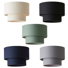 Lamp Shades For Ceiling Light Shade Linen 2 Tier Drum Lampshade Lightshade