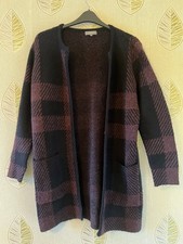 Ladies Principles Purple And Navy  Cardigan,cardicoat,jacket, Cosy Size 14