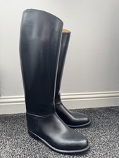 Aigle Coupe Saumur Long Black Rubber Riding Boots Size UK 8 EU42 