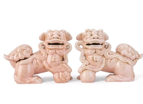 Porcelain pair lucky foo - lucky,
