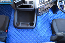  TRUCK ECO LEATHER FLOOR MATS SET-BLUE FIT DAF CF EURO-6  AUTOMATIC