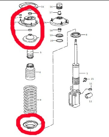 Front shock mount for porsche - front,