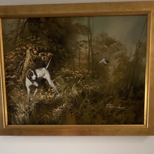 Framed hunting dog print - framed,