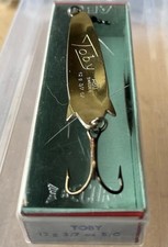 Vintage Abu Toby, S/G,  12g  Sweden Fishing Lure. Silver/ Gold. Boxed