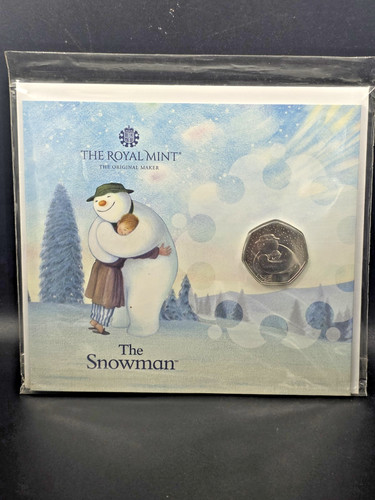 2020 snowman 50p coin - snowman,
