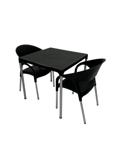 Black plastic patio furniture - black,