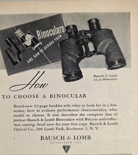 1946 print bausch - ad,