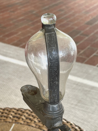 Antique pewter whale oil betty - antique,