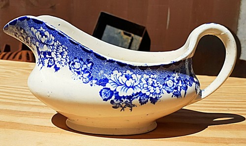 Vintage blue white - white, jug
