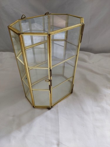 Vintage brass and glass - glass, curio