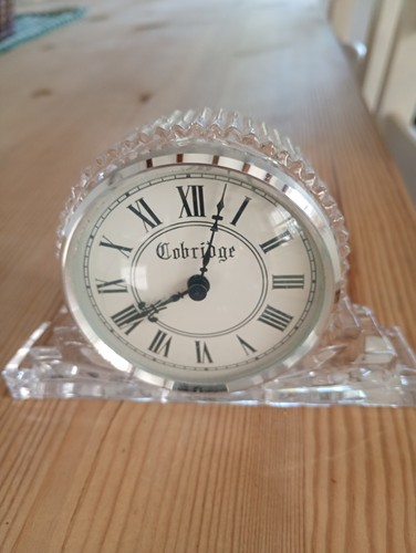 Cut glass mantle desktop clock - glass,