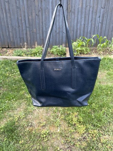 Furla blue leather tote bag - blue,