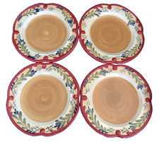4 CERTIFIED INTERNATIONAL FRANCESCA SALAD DESSERT PLATES SET GLADDING FLORAL