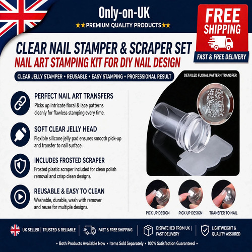 Clear silicone jelly nail - clear, art