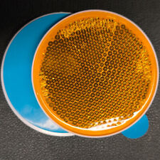 2x Self-Adhesive Amber Yellow Reflectors Round Circular For Trailer Caravan Cars