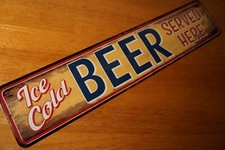ICE COLD BEER SERVED HERE Metal Sign Vintage Style Bar Pub Restaurant Home Decor