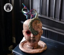 Creepy Horror Doll Desk Tidy Gothic Decor | OOAK Goth Halloween prop Spooky