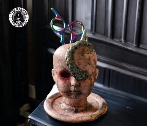 Creepy horror doll desk - creepy,