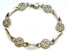 Vintage Ola Gorie Sterling Silver St Magnus Cross Bracelet 8.7 g