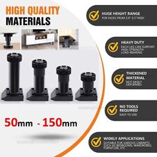 Cabinet Plinth Feet 50 mm - 150 mm Kitchen Legs Black Plastic Carcase Unit Legs