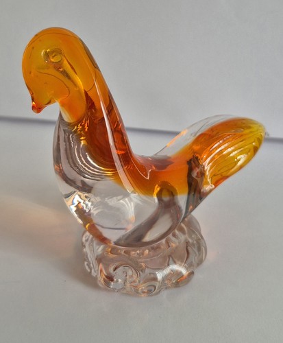 Vintage amber orange - orange, clear