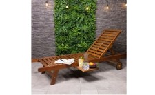 FSC® Certified Acacia Wooden Reclining Sun Lounger - grade B return RRP £135.99