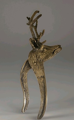 Brass stag nutcracker ornament - brass,