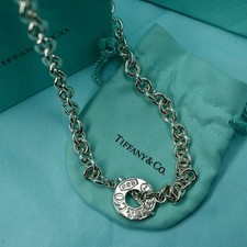 Tiffany & Co 1837 Chunky Chain Necklace Toggle Clasp 18 Inch Rare Flat Link 925