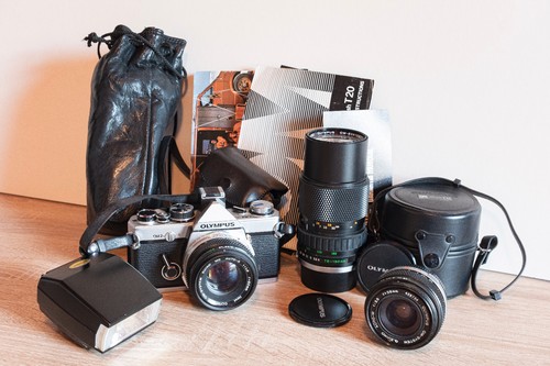 Olympus film camera set - film,