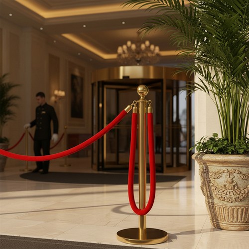 Pair barrier posts - 1, crowd