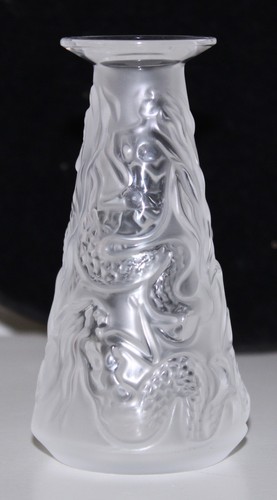 Lalique mermaid glass - lalique, vase