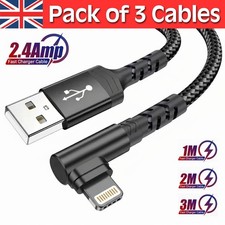 Heavy Duty Braided Long USB Fast Charger Cable Lead For iPhone 14 13 12 11 X 7 8