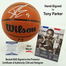 Tony Parker San Antonio Spurs Autographed Wilson Authentic Basketball w/ BAS COA