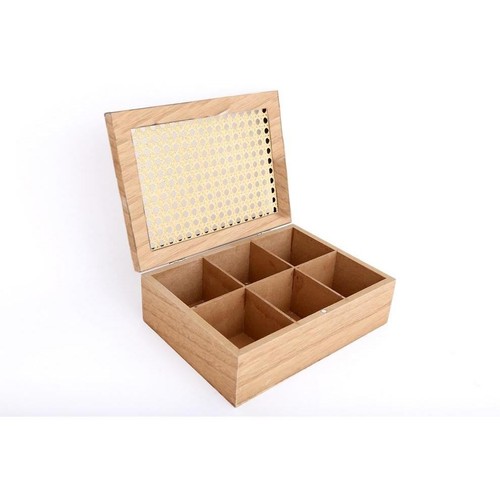 Rattan tea box wooden - rattan,