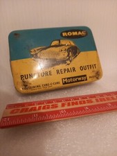 VINTAGE ROMAC TIN PUNCTURE REPAIR CLASSIC CAR WORKSHOP AUTOMOBILIA VOLVO P1800 ?