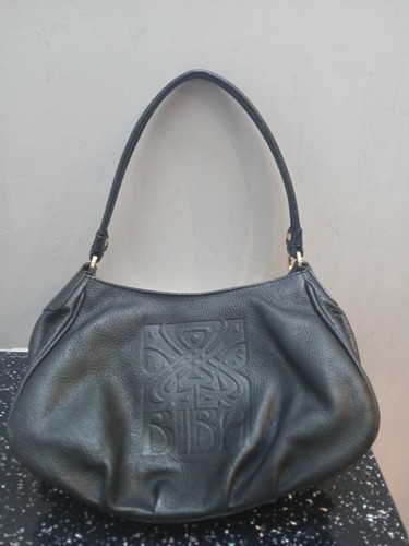 Biba black vintage leather bag - black,