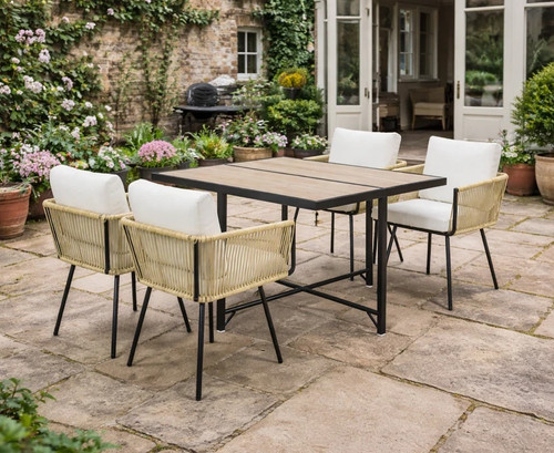 Rattan garden dining set - rattan,